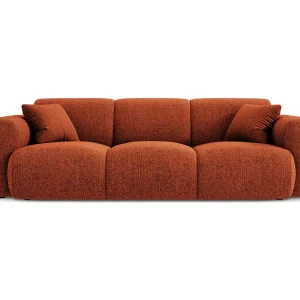Bank "Nolio" 3 zitplaatsen, Chenille, Terracotta – 235x95x72cm Bank "Nolio" 3 zitplaatsen, Chenille, Terracotta – 235x95x72cm