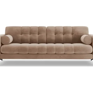 Bank "Bali" 4 zitplaatsen, Flueel, Beige – 217x92x75cm Bank "Bali" 4 zitplaatsen, Flueel, Beige – 217x92x75cm