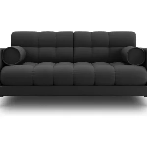 Bank "Bali" 2 zitplaatsen, Structurele stof, Donkergrijs – 152x92x75cm
