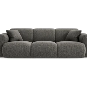 Bank "Nolio" 3 zitplaatsen, Chenille, Grijs – 235x95x72cm