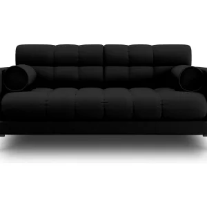 Bank "Bali" 2 zitplaatsen, Structurele stof, Zwart – 152x92x75cm