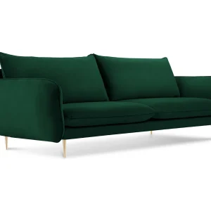 Bank "Vienna" 3 zitplaatsen, Flueel, Flessengroen – 200x92x95cm Bank "Vienna" 3 zitplaatsen, Flueel, Flessengroen – 200x92x95cm