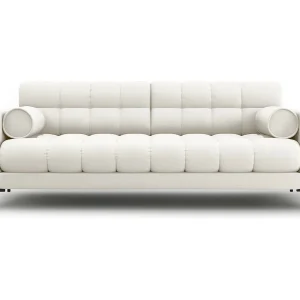 Bank "Bali" 4 zitplaatsen, Structurele stof, Lichtbeige – 217x92x75cm Bank "Bali" 4 zitplaatsen, Structurele stof, Lichtbeige – 217x92x75cm