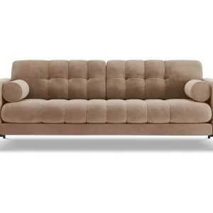 Bank "Bali" 3 zitplaatsen, Flueel, Beige – 177x92x75cm