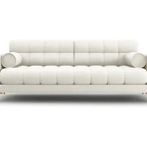 Bank "Bali" 4 zitplaatsen, Structurele stof, Lichtbeige – 217x92x75cm Bank "Bali" 4 zitplaatsen, Structurele stof, Lichtbeige – 217x92x75cm