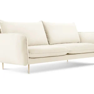 Bank "Vienna" 2 zitplaatsen, Flueel, Lichtbeige – 160x92x95cm