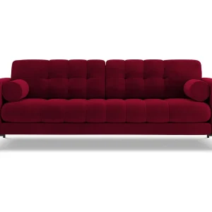 Bank "Bali" 3 zitplaatsen, Flueel, Rood – 177x92x75cm Bank "Bali" 3 zitplaatsen, Flueel, Rood – 177x92x75cm
