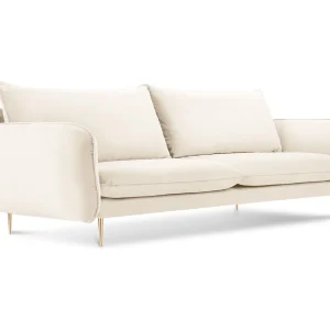 Bank "Vienna" 4 zitplaatsen, Flueel, Lichtbeige – 230x92x95cm Bank "Vienna" 4 zitplaatsen, Flueel, Lichtbeige – 230x92x95cm