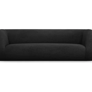 Bank "Essen" 3 zitplaatsen, Boucle, Zwart – 230x95x86cm