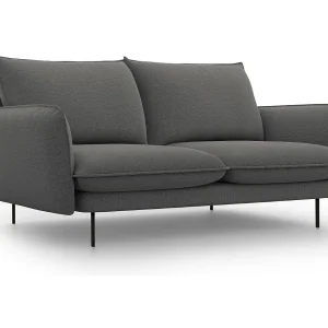 Bank "Vienna" 2 zitplaatsen, Structurele stof, Donkergrijs – 160x92x95cm Bank "Vienna" 2 zitplaatsen, Structurele stof, Donkergrijs – 160x92x95cm