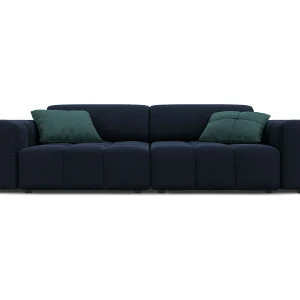 Bank "Luc" 3 zitplaatsen, Flueel, Donkerblauw – 204x102x70cm