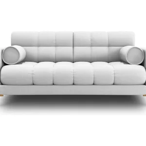 Bank "Bali" 2 zitplaatsen, Structurele stof, Lichtgrijs – 152x92x75cm