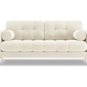 Bank "Bali" 2 zitplaatsen, Flueel, Lichtbeige – 152x92x75cm