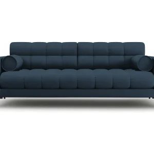 Bank "Bali" 4 zitplaatsen, Structurele stof, Blauw – 217x92x75cm Bank "Bali" 4 zitplaatsen, Structurele stof, Blauw – 217x92x75cm