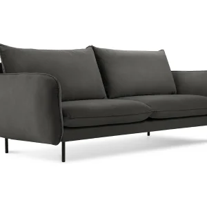 Bank "Vienna" 2 zitplaatsen, Flueel, Donkergrijs – 160x92x95cm Bank "Vienna" 2 zitplaatsen, Flueel, Donkergrijs – 160x92x95cm