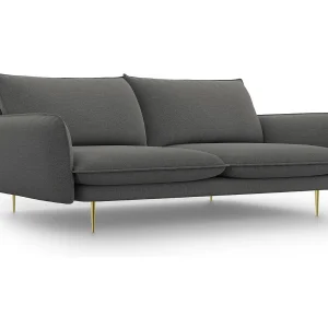 Bank "Vienna" 4 zitplaatsen, Structurele stof, Donkergrijs – 230x92x95cm Bank "Vienna" 4 zitplaatsen, Structurele stof, Donkergrijs – 230x92x95cm