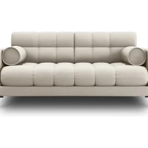Bank "Bali" 2 zitplaatsen, Structurele stof, Beige – 152x92x75cm