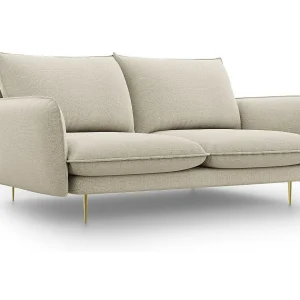 Bank "Vienna" 2 zitplaatsen, Structurele stof, Beige – 160x92x95cm