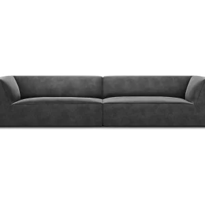 Bank "Charles" 4 zitplaatsen, Flueel, Donkergrijs – 302x93x69cm Bank "Charles" 4 zitplaatsen, Flueel, Donkergrijs – 302x93x69cm