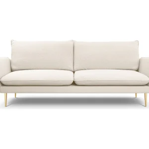 Bank "Vienna" 4 zitplaatsen, Boucle, Beige – 230x92x95cm