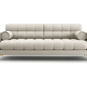 Bank "Bali" 3 zitplaatsen, Structurele stof, Beige – 177x92x75cm Bank "Bali" 3 zitplaatsen, Structurele stof, Beige – 177x92x75cm