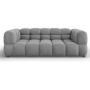 Cosmopolitan Design – Bank "Sky" 3 zitplaatsen, Flueel, Lichtgrijs – 214x102x75cm Cosmopolitan Design – Bank "Sky" 3 zitplaatsen, Flueel, Lichtgrijs – 214x102x75cm