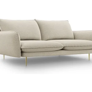 Bank "Vienna" 3 zitplaatsen, Structurele stof, Beige – 200x92x95cm Bank "Vienna" 3 zitplaatsen, Structurele stof, Beige – 200x92x95cm
