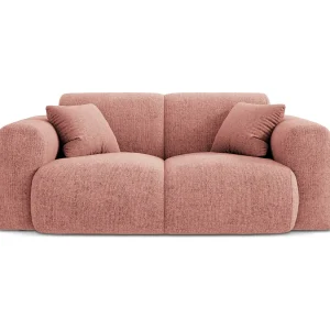 Bank "Nolio" 2 zitplaatsen, Chenille, Roze – 170x95x72cm