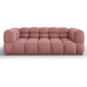 Cosmopolitan Design – Bank "Sky" 3 zitplaatsen, Flueel, Zalm – 214x102x75cm