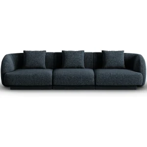 Bank "Tulum" 3 zitplaatsen, Chenille, Koningsblauw – 255x90x70cm Bank "Tulum" 3 zitplaatsen, Chenille, Koningsblauw – 255x90x70cm