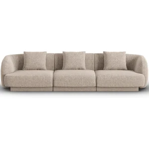 Bank "Tulum" 3 zitplaatsen, Chenille, Beige – 255x90x70cm Bank "Tulum" 3 zitplaatsen, Chenille, Beige – 255x90x70cm