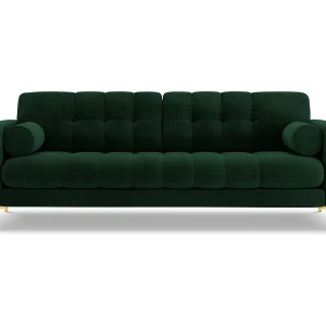 Bank "Bali" 4 zitplaatsen, Flueel, Flessengroen – 217x92x75cm Bank "Bali" 4 zitplaatsen, Flueel, Flessengroen – 217x92x75cm