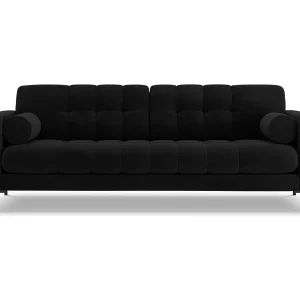 Bank "Bali" 3 zitplaatsen, Flueel, Zwart – 177x92x75cm Bank "Bali" 3 zitplaatsen, Flueel, Zwart – 177x92x75cm