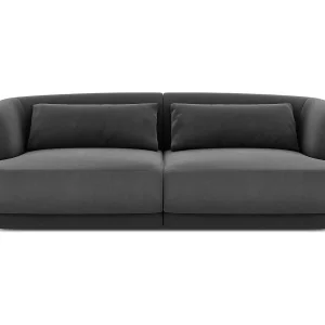 Bank "Tulum" 2 zitplaatsen, Flueel, Grijs – 180x90x70cm Bank "Tulum" 2 zitplaatsen, Flueel, Grijs – 180x90x70cm