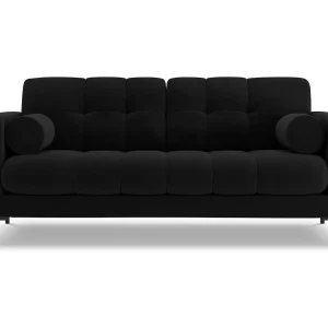 Bank "Bali" 2 zitplaatsen, Flueel, Zwart – 152x92x75cm