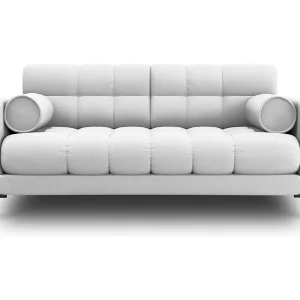 Bank "Bali" 2 zitplaatsen, Structurele stof, Lichtgrijs – 152x92x75cm