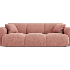 Bank "Nolio" 3 zitplaatsen, Chenille, Roze – 235x95x72cm Bank "Nolio" 3 zitplaatsen, Chenille, Roze – 235x95x72cm