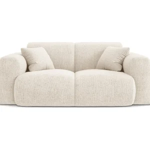 Bank "Nolio" 2 zitplaatsen, Chenille, Lichtbeige – 170x95x72cm