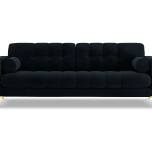 Bank "Bali" 4 zitplaatsen, Flueel, Donkerblauw – 217x92x75cm Bank "Bali" 4 zitplaatsen, Flueel, Donkerblauw – 217x92x75cm