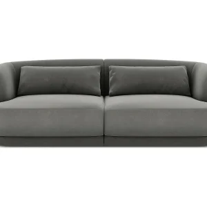 Bank "Tulum" 2 zitplaatsen, Flueel, Lichtgrijs – 180x90x70cm Bank "Tulum" 2 zitplaatsen, Flueel, Lichtgrijs – 180x90x70cm