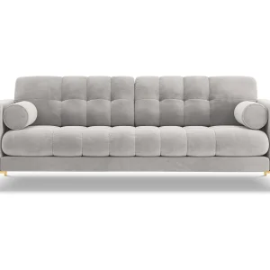Bank "Bali" 4 zitplaatsen, Flueel, Geld – 217x92x75cm Bank "Bali" 4 zitplaatsen, Flueel, Geld – 217x92x75cm