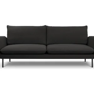 Bank "Vienna" 4 zitplaatsen, Boucle, Zwart – 230x92x95cm