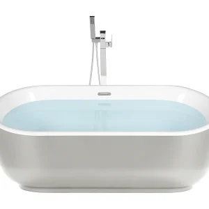 Badkuip vrijstaand zilver 170 x 80 cm PINEL Badkuip vrijstaand zilver 170 x 80 cm PINEL
