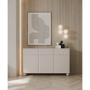 3-deurs dressoir – 150 cm – beige met drie lades – CHOCOLADE 3-deurs dressoir – 150 cm – beige met drie lades – CHOCOLADE
