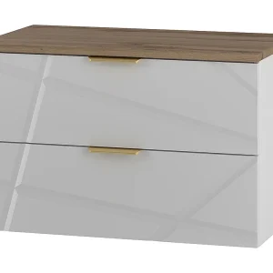 Meuble onder-wastafel 80cm wastafelblad Aurora Wit en Hout Meuble onder-wastafel 80cm wastafelblad Aurora Wit en Hout