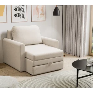 1-zits slaapbank – lichtbeige – DEJANO 1-zits slaapbank – lichtbeige – DEJANO