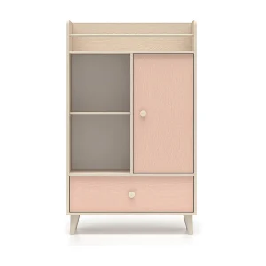 Alycia Beige en Roze 1-deurs 1-lade boekenkast