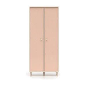 Alycia Beige en Roze 2-deurs kledingkast Alycia Beige en Roze 2-deurs kledingkast