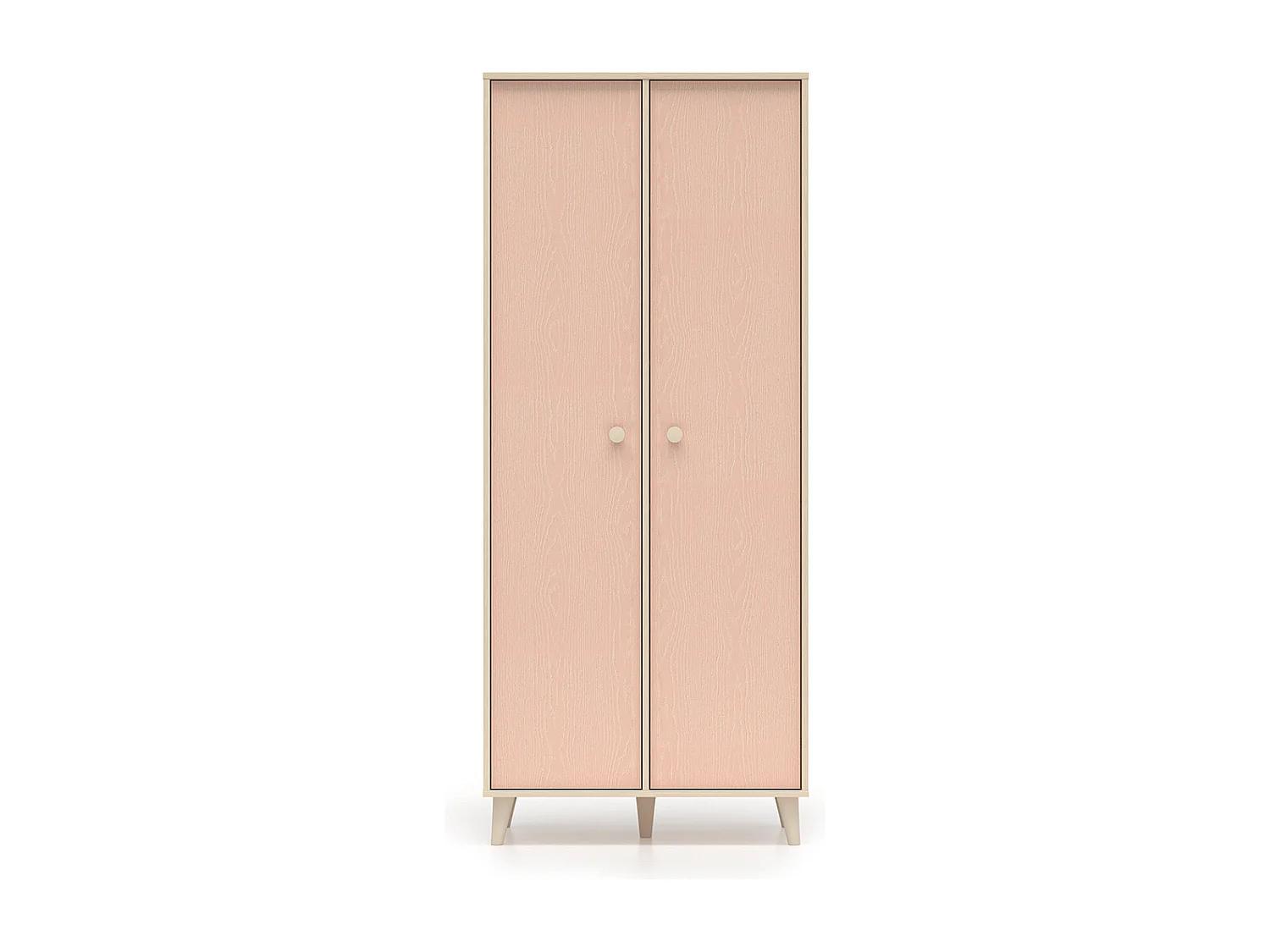 Alycia Beige en Roze 2-deurs kledingkast