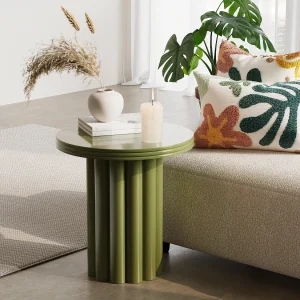 Rond bijzettafeltje van metaal – Kleur: groen – BALIA Rond bijzettafeltje van metaal – Kleur: groen – BALIA
